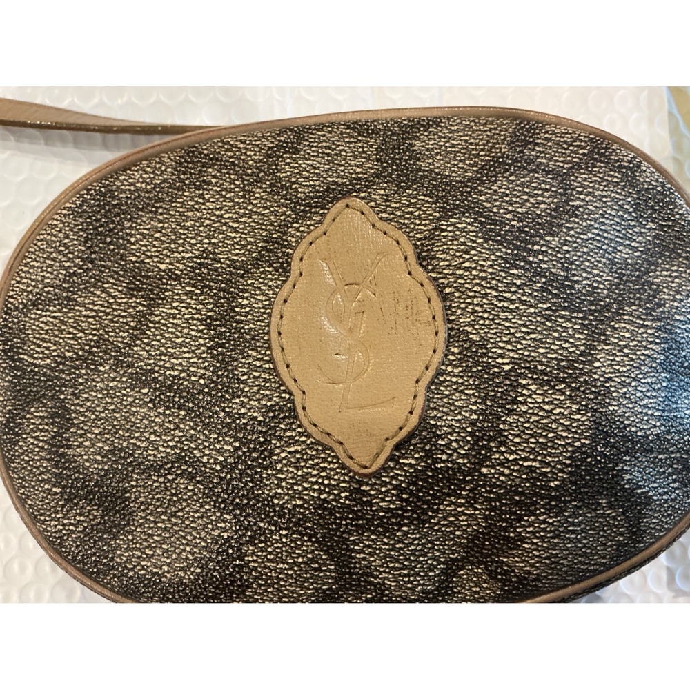 Yves Saint Laurent YSL Monogram Giraffe‎ Print Canvas Leather Crossbody Vintage - Picture 8 of 16